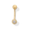 Thumbnail Image 1 of 10K Semi-Solid Gold CZ Sunburst Belly Button Ring - 14G