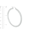 Thumbnail Image 1 of 55mm Diamond-Cut Tube Hoop Earrings in 14K White Gold