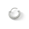 Thumbnail Image 4 of Solid Stainless Steel CZ Beaded Hoop - 16G 3/8"