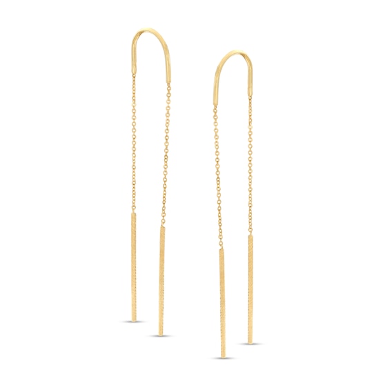 Bar Threader Earrings in 10K Gold