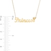 Thumbnail Image 2 of Cursive &quot;Princess&quot; with Crown Necklace in 10K Gold - 20&quot;