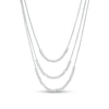 Thumbnail Image 1 of Made in Italy Diamond-Cut Beaded Triple Strand Necklace in Sterling Silver