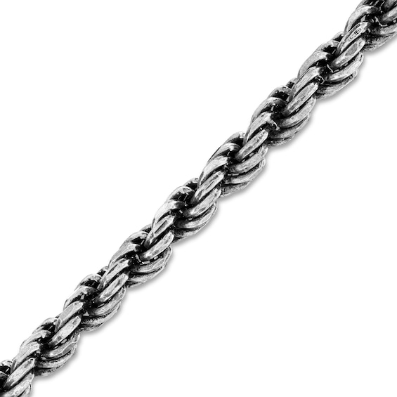 150 Gauge Oxidized Rope Chain Bracelet in Sterling Silver - 8.5"