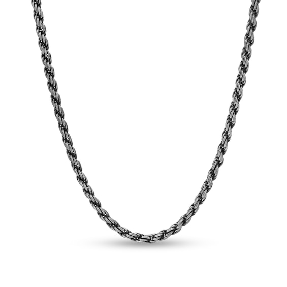 Gauge Oxidized Rope Chain Necklace in Sterling Silver