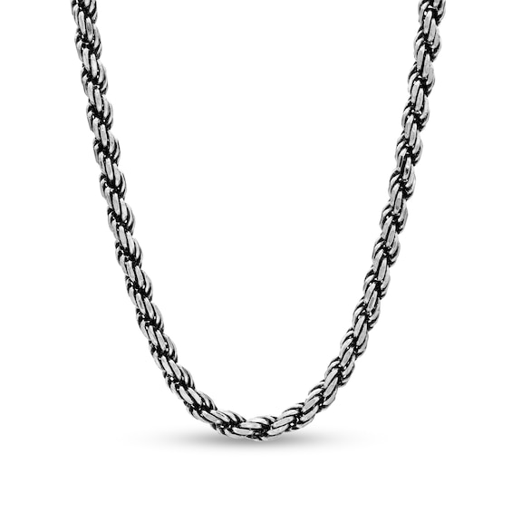 Gauge Oxidized Rope Chain Necklace in Sterling Silver