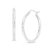 Thumbnail Image 1 of 25mm Diamond-Cut Hoop Earrings in 14K Tube Hollow White Gold