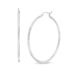 Thumbnail Image 1 of 45mm Diamond-Cut Hoop Earrings in 14K Tube Hollow White Gold