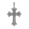 Thumbnail Image 0 of Oxidized Beaded Gothic-Style Cross Necklace Charm in Sterling Silver