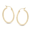 Thumbnail Image 1 of 25mm Diamond-Cut Hoop Earrings in 14K Tube Hollow Gold