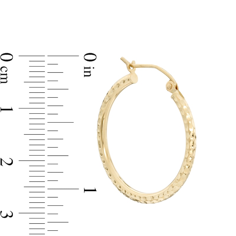 Main Image 2 of 25mm Diamond-Cut Hoop Earrings in 14K Tube Hollow Gold