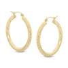 Thumbnail Image 1 of 30mm Diamond-Cut Hoop Earrings in 14K Tube Hollow Gold