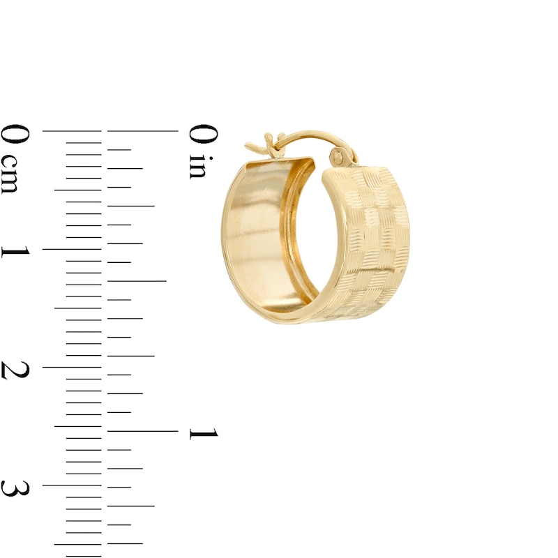 Main Image 2 of 15mm Diamond-Cut Hoop Earrings in 14K Tube Hollow Gold