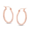 Thumbnail Image 1 of 20mm Diamond-Cut Hoop Earrings in 14K Tube Hollow Rose Gold