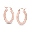 Thumbnail Image 1 of 20mm Diamond-Cut Hoop Earrings in 14K Tube Hollow Rose Gold