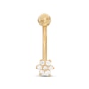 Thumbnail Image 0 of 014 Gauge Cubic Zirconia Micro Flower Belly Button Ring in 14K Gold