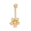 Thumbnail Image 1 of 014 Gauge Cubic Zirconia Flower Belly Button Ring in 14K Gold