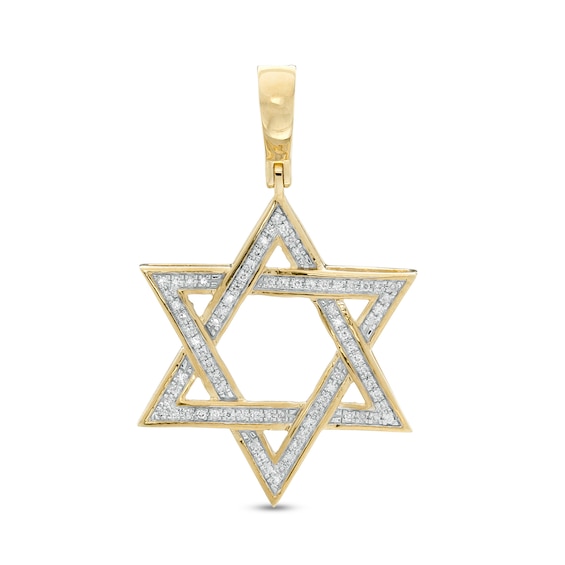 1/8 CT. T.W. Diamond Star of David Necklace Charm in 10K Gold | Banter