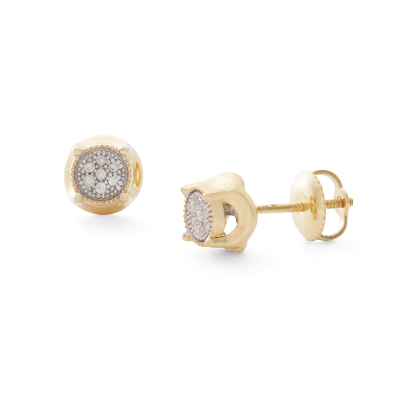 Main Image 1 of 10K Gold 1/20 CT. T. W. Diamond Vintage-Style Studs