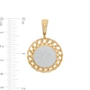 Thumbnail Image 2 of 1/2 CT. T.W. Diamond Chain Border Disc Necklace Charm in 10K Gold