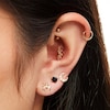 Thumbnail Image 2 of Cubic Zirconia Graduated Crescent Moon Stud Earrings in 10K Gold