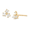 Thumbnail Image 1 of Princess-Cut Cubic Zirconia Trio Cluster Stud Earrings in 10K Gold