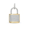 Thumbnail Image 1 of 1/10 CT. T.W. Diamond Lock Necklace Charm in 10K Gold