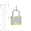 Thumbnail Image 2 of 1/10 CT. T.W. Diamond Lock Necklace Charm in 10K Gold