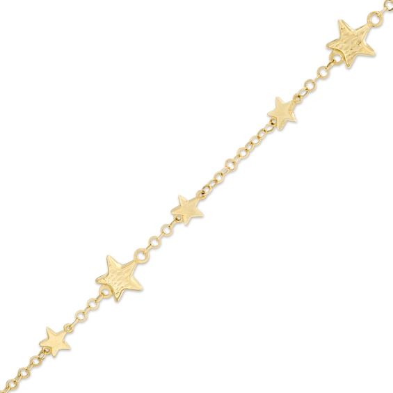 Star Station Bracelet in 10K Gold - 7.5"