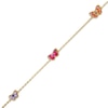Thumbnail Image 0 of Child's Multi-Color Enamel Butterfly Bracelet in 10K Gold - 6"