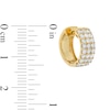 Thumbnail Image 1 of 1 CT. T.W. Diamond Three Row Huggie Hoop Earrings in 10K Gold