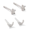 Thumbnail Image 4 of 1/20 CT. T.W. Diamond Star and Moon Stud Earrings Two Piece Set in Sterling Silver