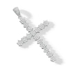 Thumbnail Image 3 of Cubic Zirconia Floral Cluster Cross Necklace Charm in Solid Sterling Silver