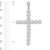 Thumbnail Image 4 of Cubic Zirconia Floral Cluster Cross Necklace Charm in Solid Sterling Silver