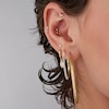 Thumbnail Image 2 of Made in Italy Cubic Zirconia Double Row Squared Hoop Earrings in 10K Gold Tube