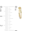 Thumbnail Image 2 of Child's &quot;XO&quot; Geometric Hoop Earrings in 10K Stamp Hollow Tri-Tone Gold