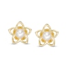 Thumbnail Image 1 of Child's Freshwater Cultured Pearl Flower Stud Earrings in 10K Gold