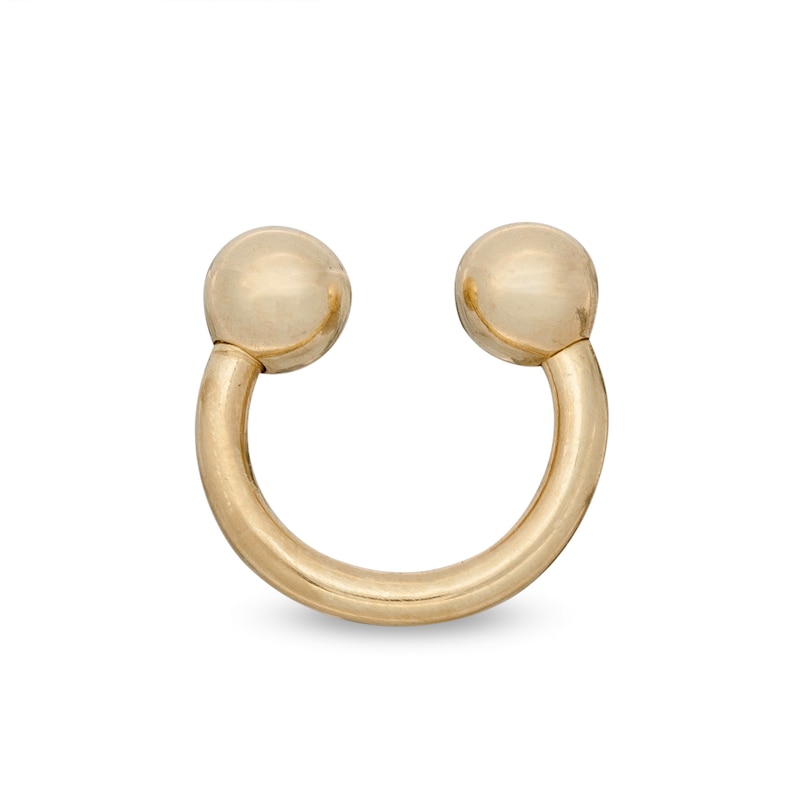 10K Solid Gold Ball Horseshoe - 16G