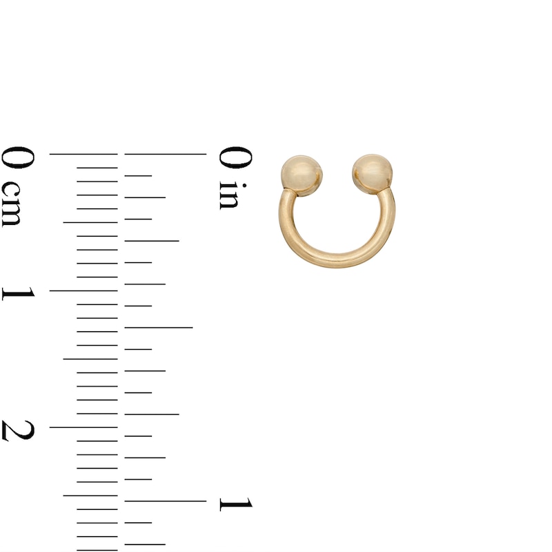 10K Solid Gold Ball Horseshoe - 16G