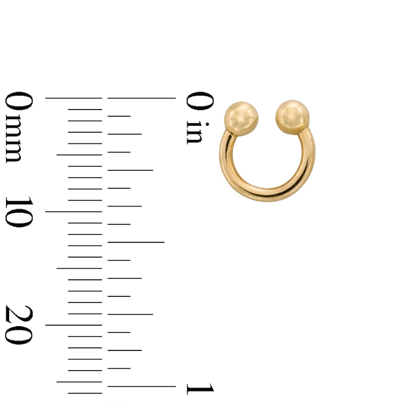 Main Image 2 of 10K Solid Gold Ball Horseshoe - 16G