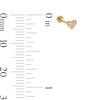 Thumbnail Image 4 of 14K Gold Tube CZ Pavé Heart Stud - 18G 5/16&quot;