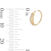 Thumbnail Image 3 of 14K Solid Gold CZ Beaded Double Row Hoop - 20G