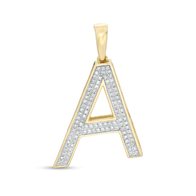 Main Image 1 of 1/5 CT. T.W. Diamond &quot;A&quot; Necklace Charm in 10K Gold