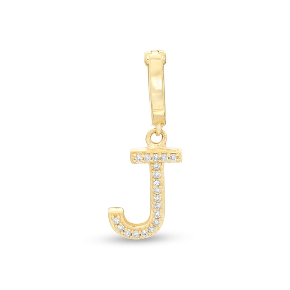 Diamond Accent "J" Necklace Charm in 10K Gold