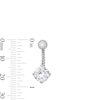 Thumbnail Image 3 of Solid Stainless Steel and Brass CZ Solitaire and Flower Textured Belly Button Ring Set - 14G