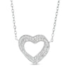 Thumbnail Image 1 of Cubic Zirconia Interlocking Hearts Necklace in Sterling Silver