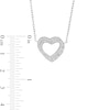 Thumbnail Image 2 of Cubic Zirconia Interlocking Hearts Necklace in Sterling Silver