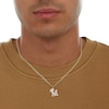 Thumbnail Image 3 of Cubic Zirconia "M" Initial with Tilted Crown Necklace Charm in 10K Solid Gold