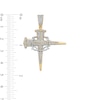 Thumbnail Image 2 of Cubic Zirconia Crown of Thorns Nail Cross Necklace Charm in 10K Two-Tone Gold