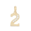 Thumbnail Image 1 of Cubic Zirconia Number &quot;2&quot; Necklace Charm in 10K Gold