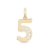 Thumbnail Image 1 of Cubic Zirconia Number &quot;5&quot; Necklace Charm in 10K Gold